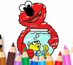 Libro da colorare: Elmo, nuovo amico